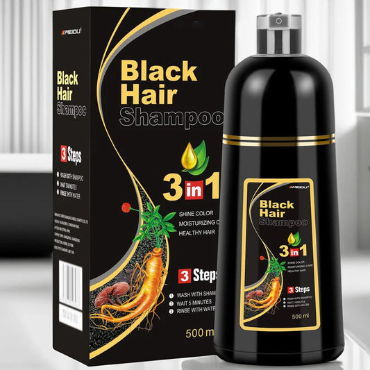 Instant Black Herbal 3 in 1 Black Hair Dye Shampoo (Pack of 2)