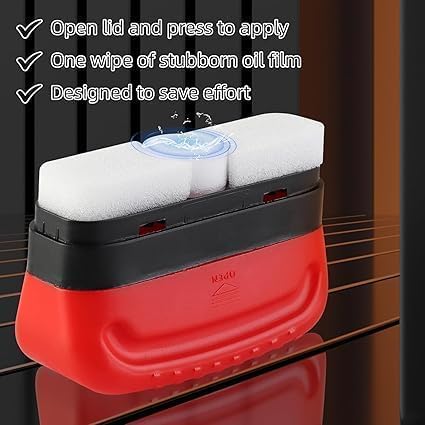 Automotive Oil Film Cleaning Brush + Free Reusable Storage & Travel Pouch