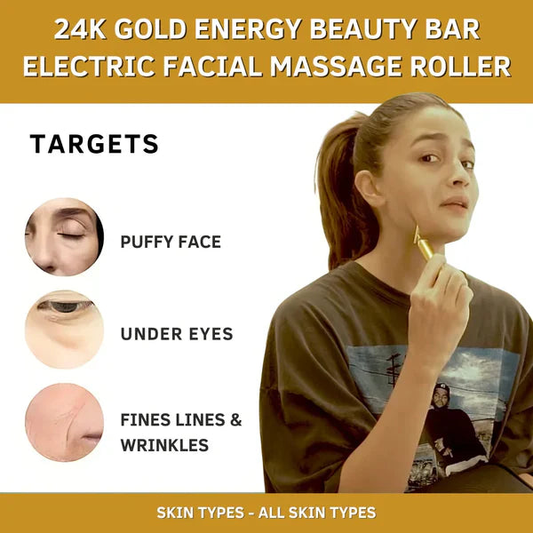 24K Gold Electric Facial Massager