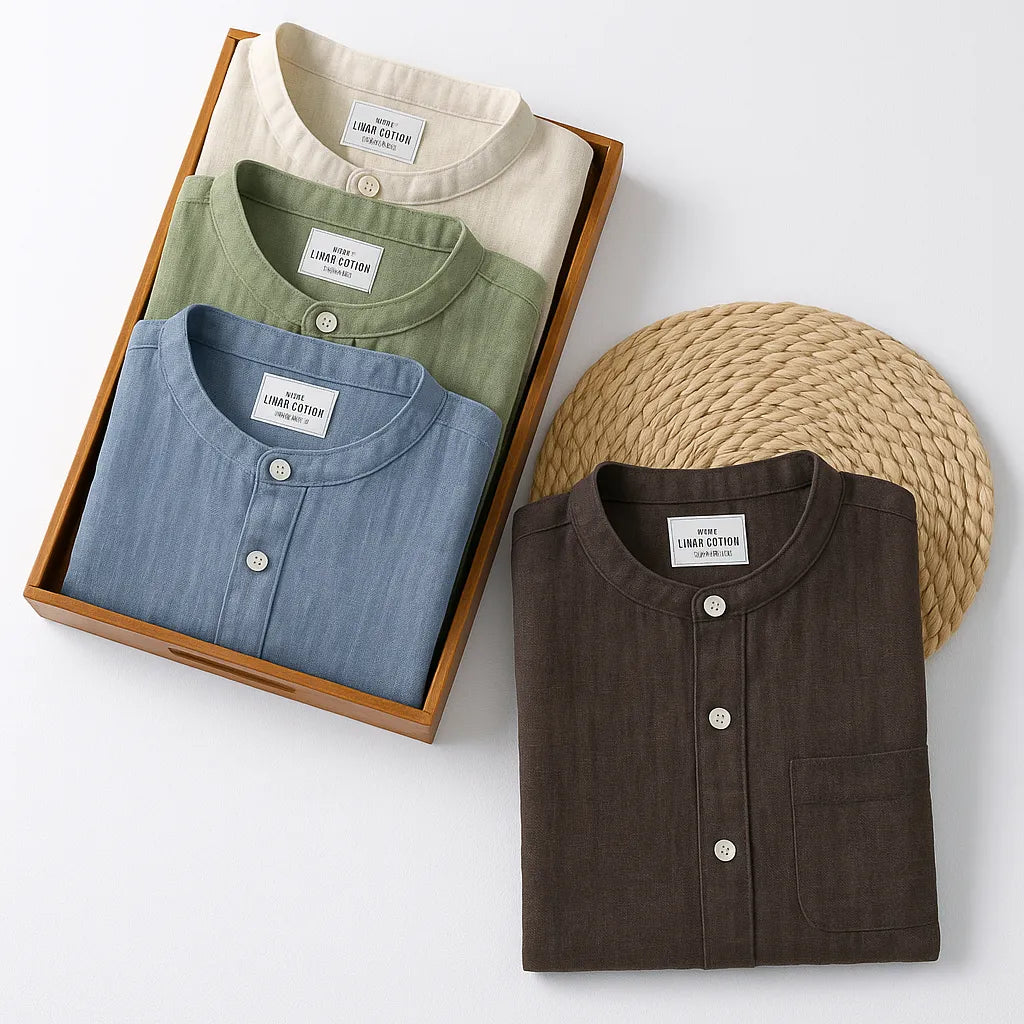 Men's Long Sleeve Linen Shirt (Pack of 4)