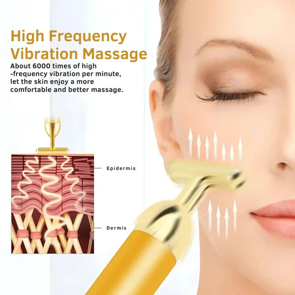 24K Gold Electric Facial Massager