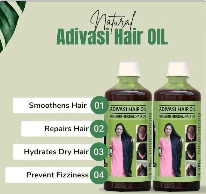 🍃ORIGINAL ADIVASI HERBAL HAIR OIL (💥 BUY 1 GET 1 FREE 💥)