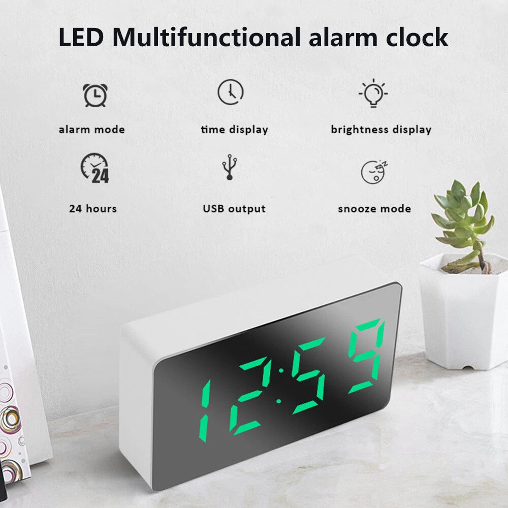 Digital Led Mirror Alarm Clock